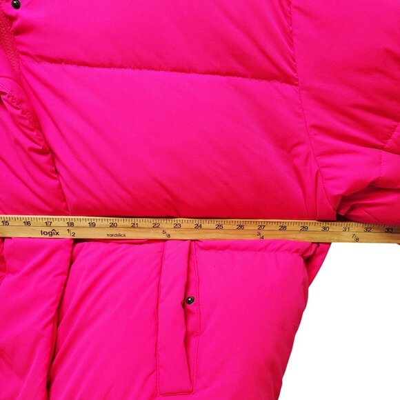 Essentials Womens Fuchsia Puffer Jacket plus Size 5X With Elastic Hem & Pockets - Picture 6 of 6